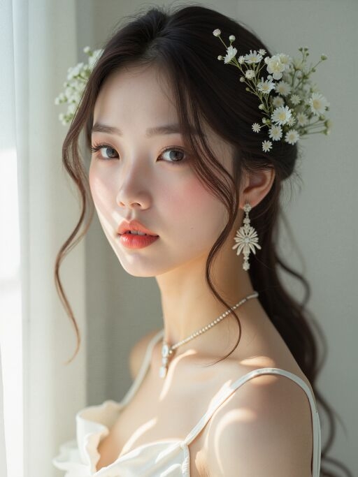 꽃을 꽂은 여성의 초상