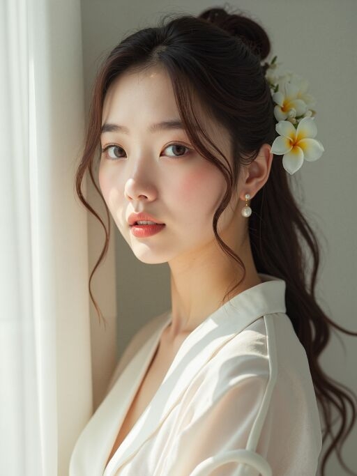 꽃을 꽂은 여성의 초상