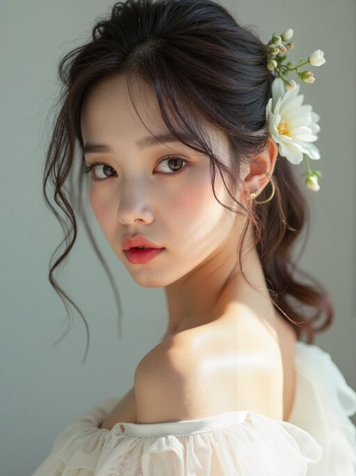 꽃을 꽂은 여성의 초상