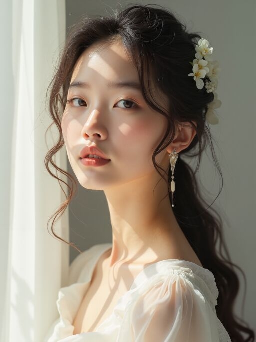 꽃을 꽂은 여성의 초상