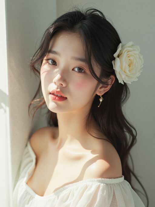 꽃을 꽂은 여성의 초상