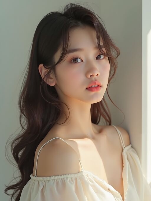 청순한 분위기의 여성