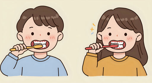양치하는 어린이들