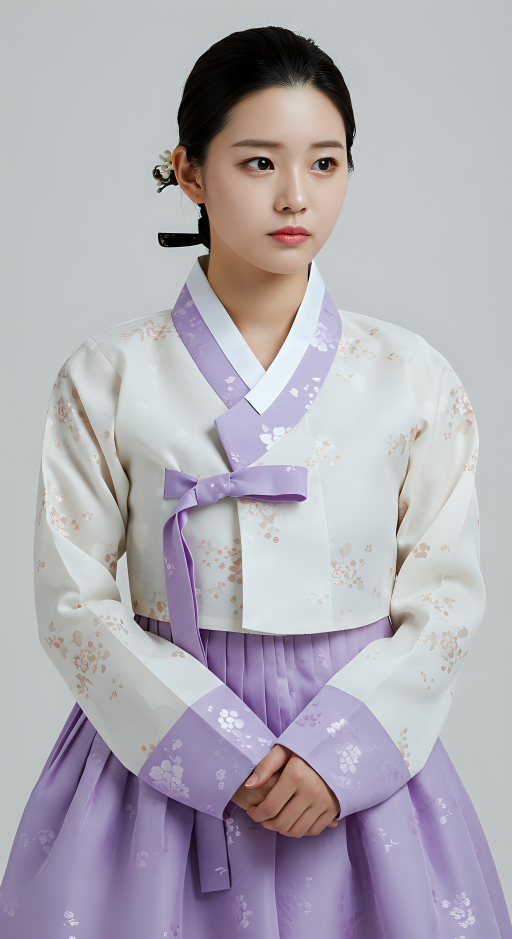 한복을 입은 젊은 여성