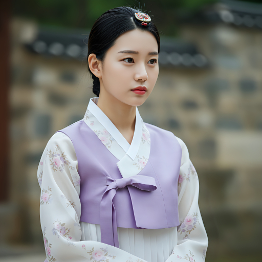 한복을 입은 젊은 여성