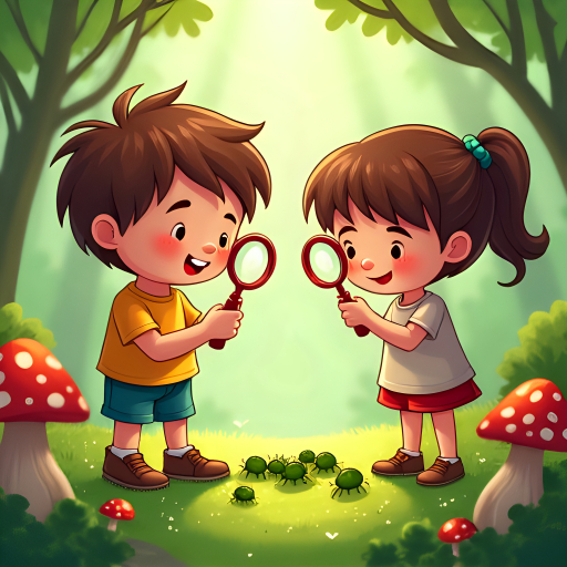 두 아이 숲 탐험