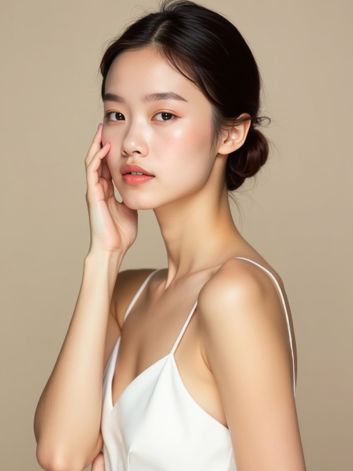 흰 드레스를 입은 젊은 여성