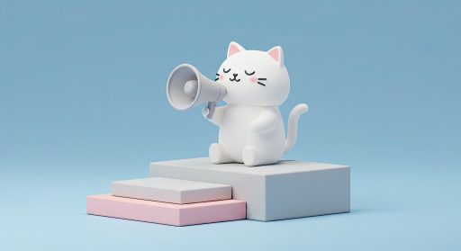 무대 위의 흰 고양이