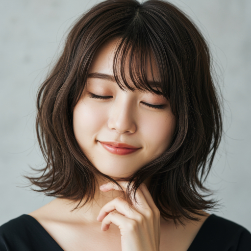 눈을 감은 젊은 여성