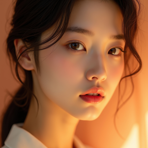 긴 머리를 가진 여성의 초상화