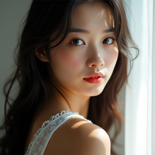 햇빛 아래 아름다운 여성