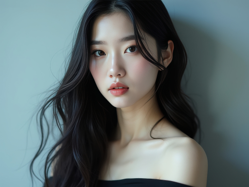긴 머리 젊은 여성