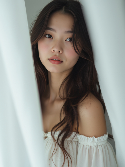 흰 드레스를 입은 젊은 여성