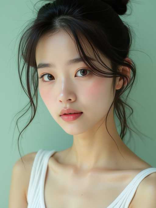 검은 머리 젊은 여성