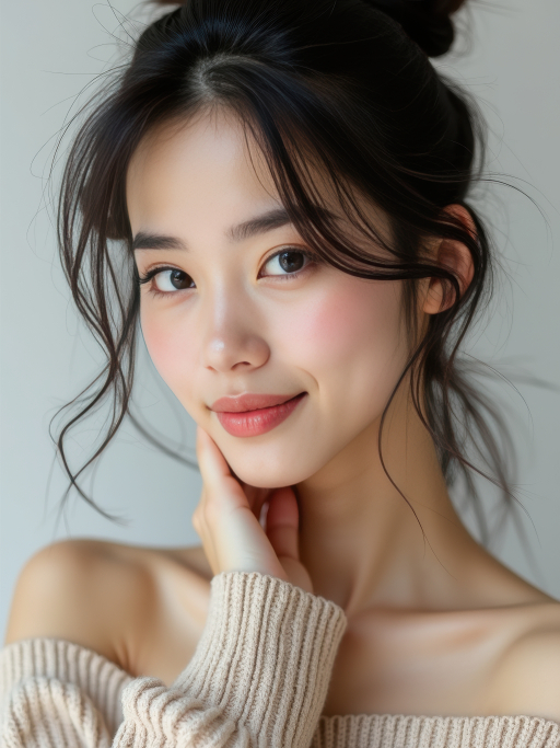 검은 머리 젊은 여성