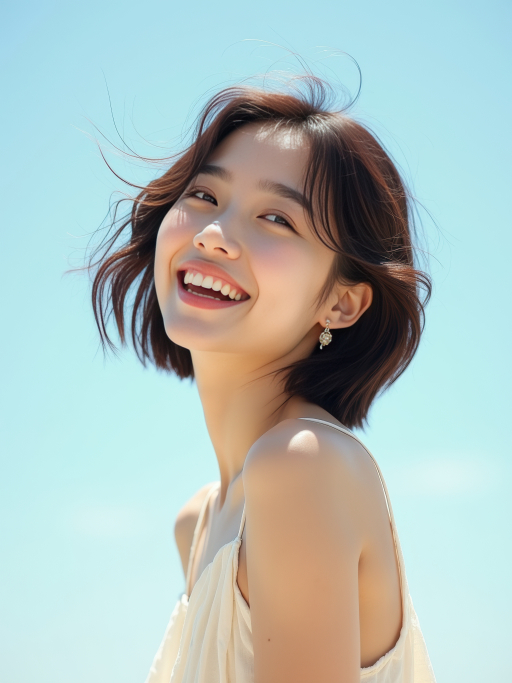 미소짓는 젊은 여성