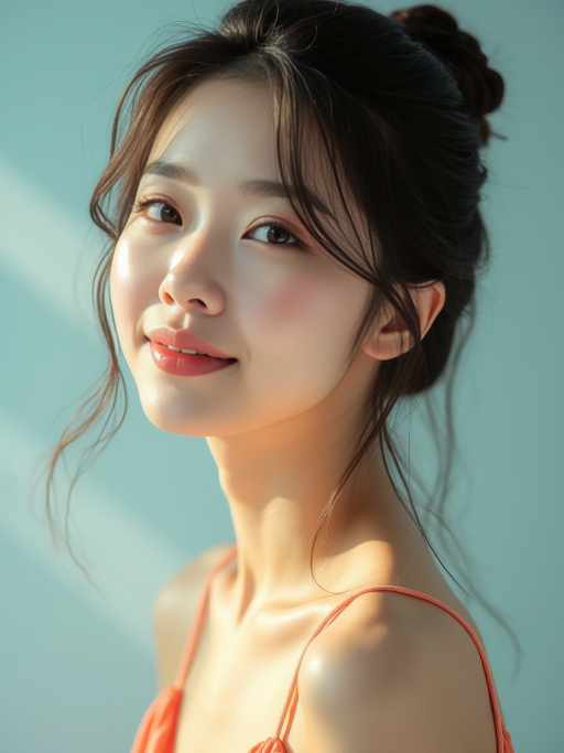 긴 머리의 젊은 여성