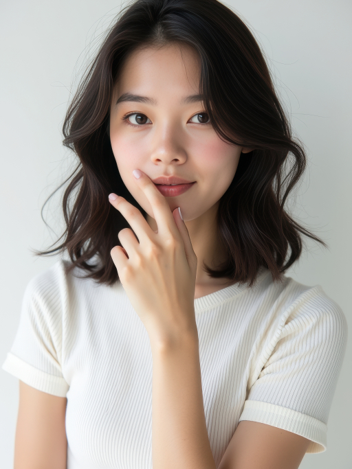 긴 머리의 젊은 여성