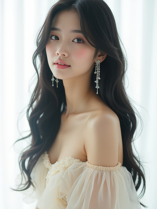 긴 머리를 가진 젊은 여성