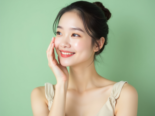 섬세한 미소의 젊은 여성
