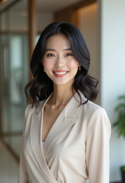 랩 드레스 입은 아름다운 여성