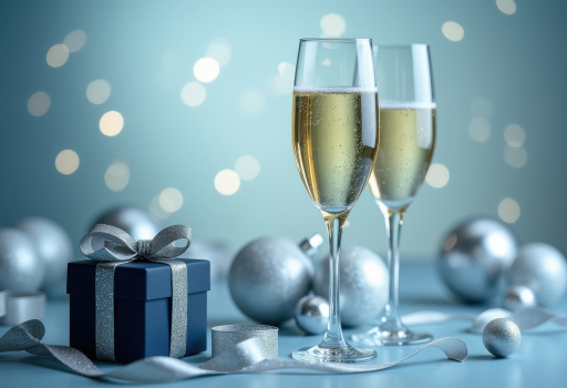 반짝이는 샴페인 글라스
