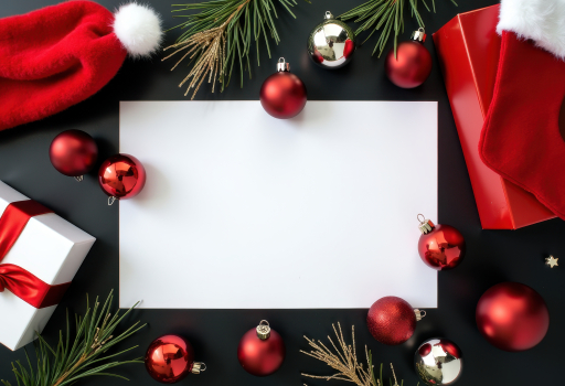 빨간색과 흰색 크리스마스 장식