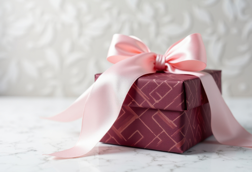 리본과 함께 있는 상자