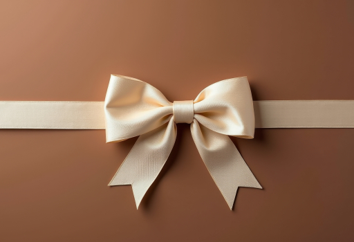 베이지 배경의 단순 리본