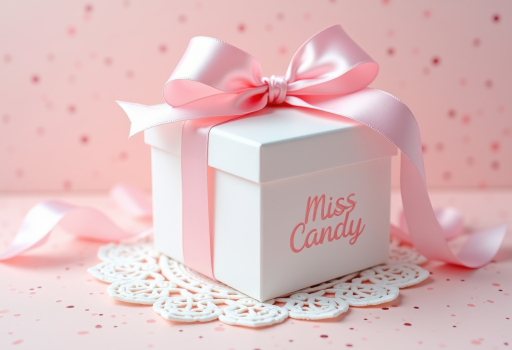 레이스에 흰 선물 상자