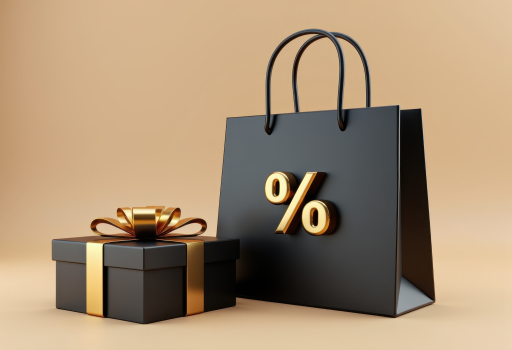 검은 선물 상자 및 가방