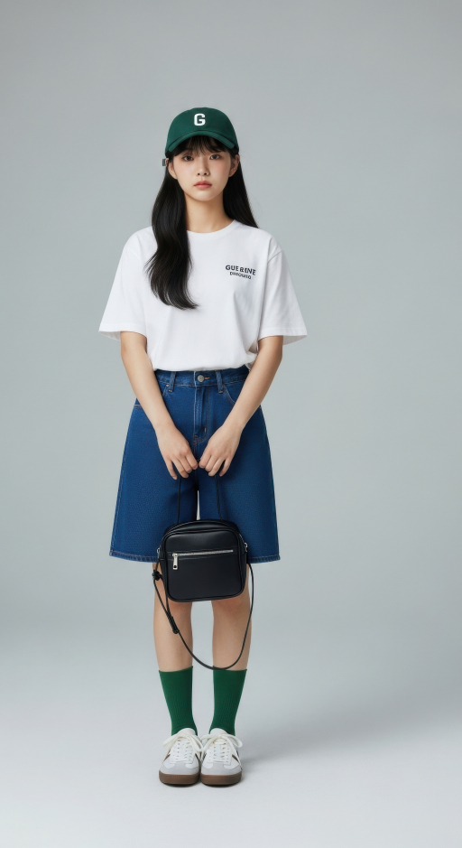 캐주얼 복장의 젊은 여성