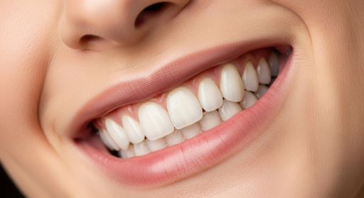 미소짓는 얼굴의 클로즈업