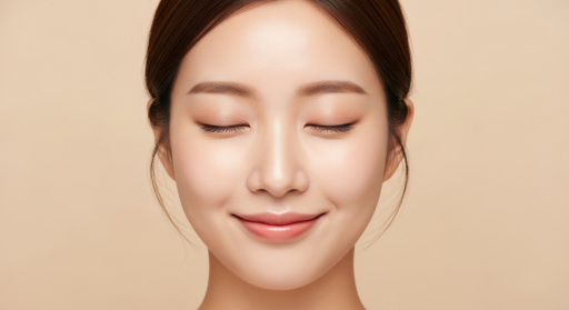 눈을 감은 여성의 클로즈업