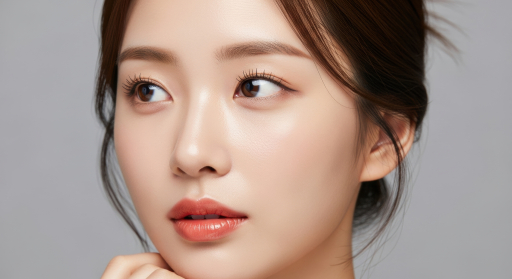 입술 있는 젊은 여성