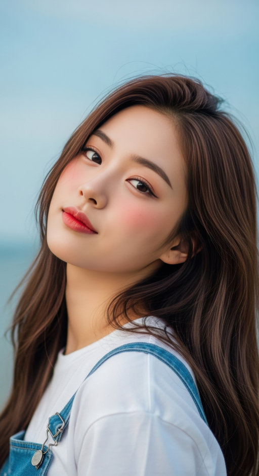 긴 머리의 젊은 여성