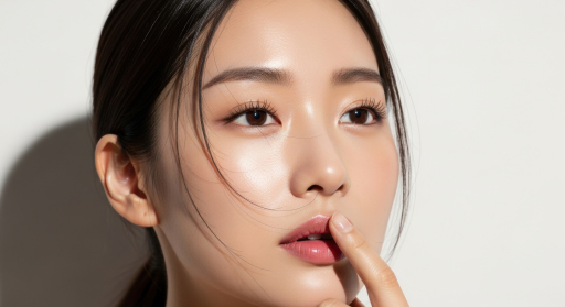 여성 얼굴의 클로즈업.