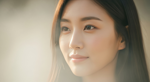 멀리 바라보는 젊은 여성