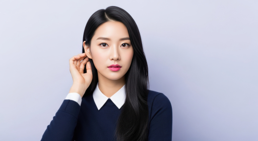 흰색 셔츠를 입은 젊은 여성