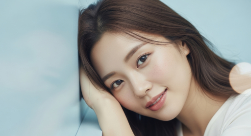 젊은 여자가 베개에 머리를 대고 휴식을 취하는 모습