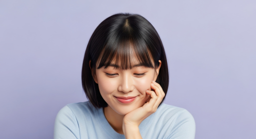 젊은 여자가 사색에 잠긴 모습