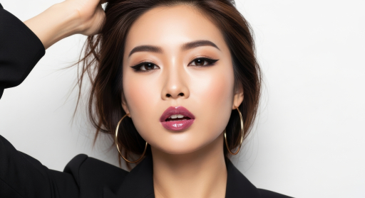 검은 재킷의 여성