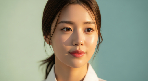 흰색 셔츠를 입은 젊은 여성