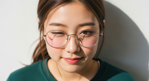 안경을 쓴 젊은 여성