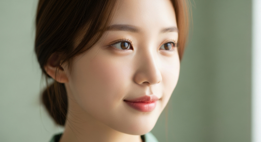 젊은 여자가 벗어나는 모습