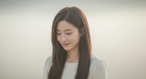 긴 머리의 젊은 여성