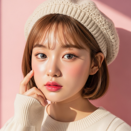 화장을 한 젊은 여성