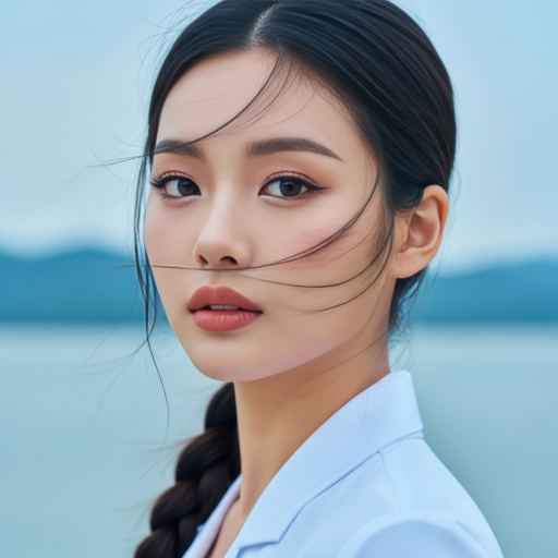 파란 재킷을 입은 여성