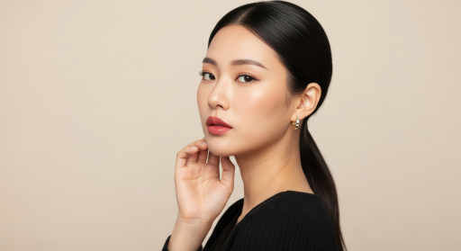 포니테일 머리를 한 여성