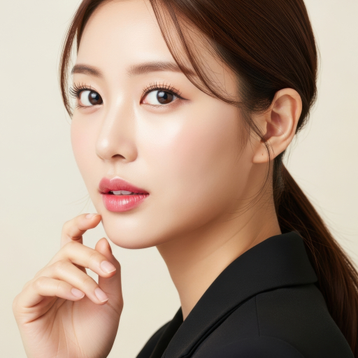 포니테일 머리를 한 여성의 초상화